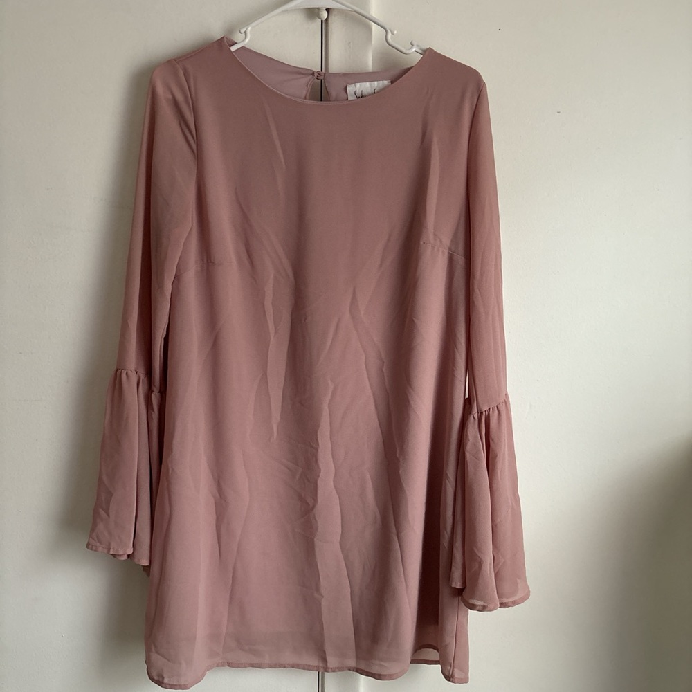 Blush Pink Long Sleeve Blouse